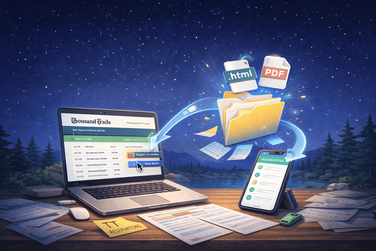 How to Export Your Thousand Trails Reservations and Import Them into ProcrastiCamper